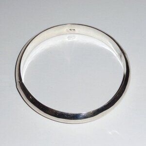 Sterling Silver 925 Bangle Bracelet 10mm wide x 7" cir. Hinged Clasp